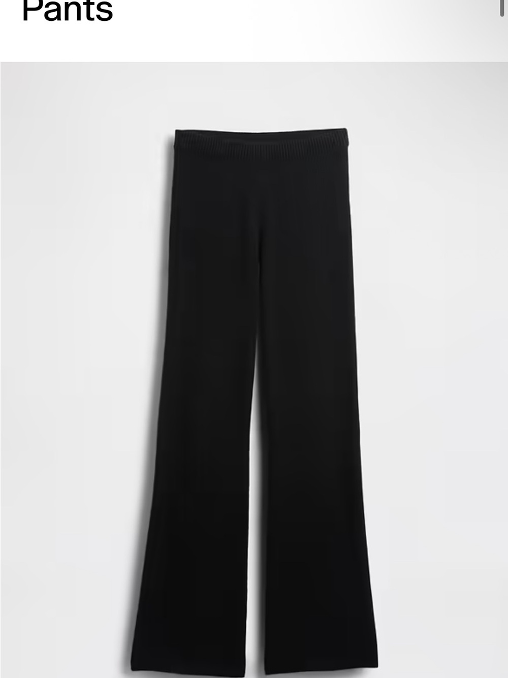 GAP Wide-Leg Knit Pants in Black